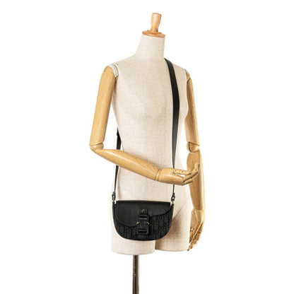 Christian Dior Dior Trotter Saddle Shoulder Bag 2Adc35Yks Black Canvas Leather
