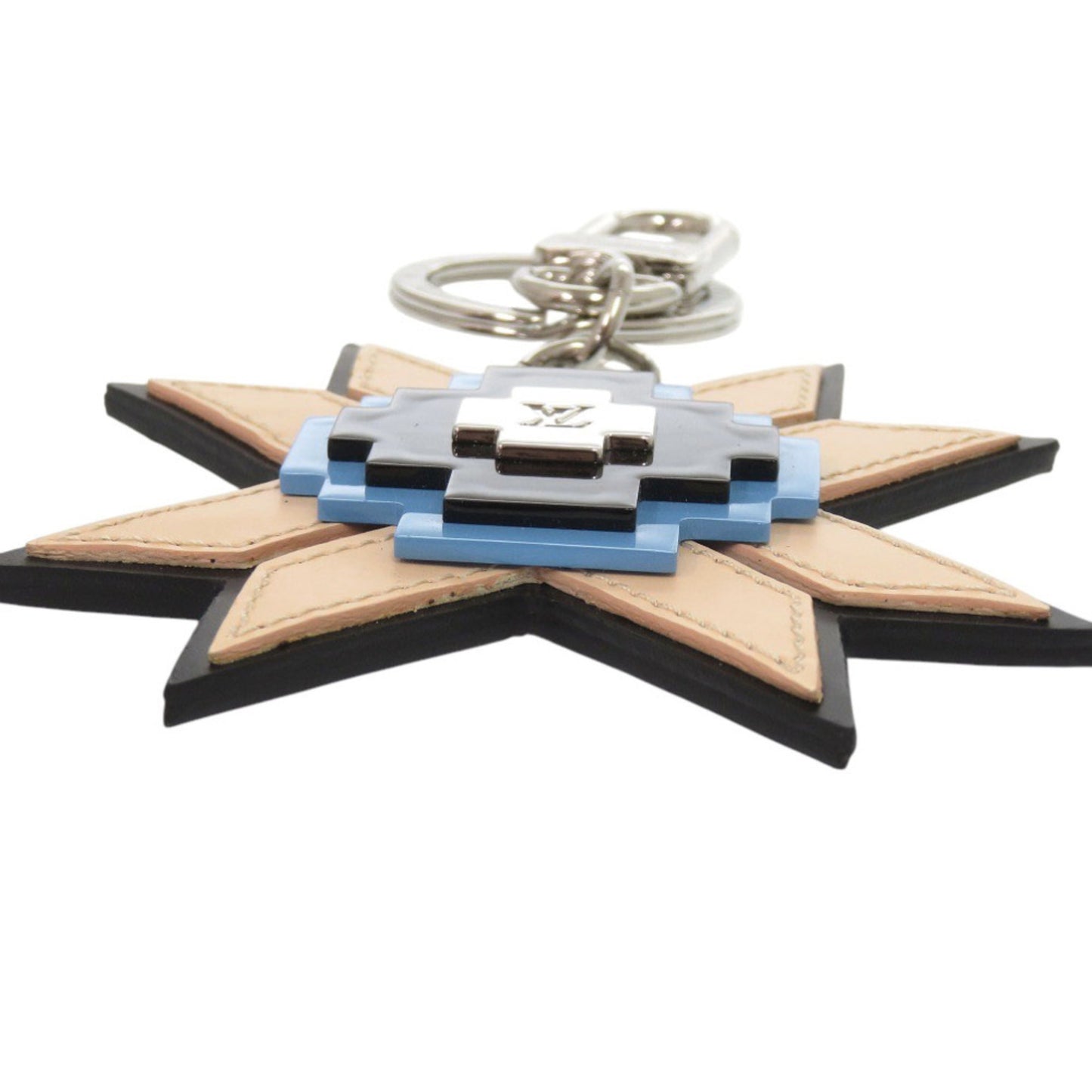 Louis Vuitton Mp1646 Leather Plastic Beige Black Keychain 0075 Louis Vuitton