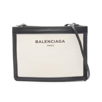Balenciaga Balenciaga Navy Pochette Shoulder Bag In Canvas And Leather