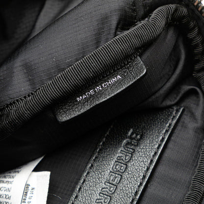 Burberry Canon Logo Print Body Bag Belt Bum 8021091 Black White Nylon