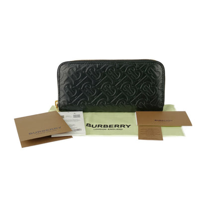 Burberry Burberry Long Wallet Zip Tb Monogram 8011601 Black Embossed Leather