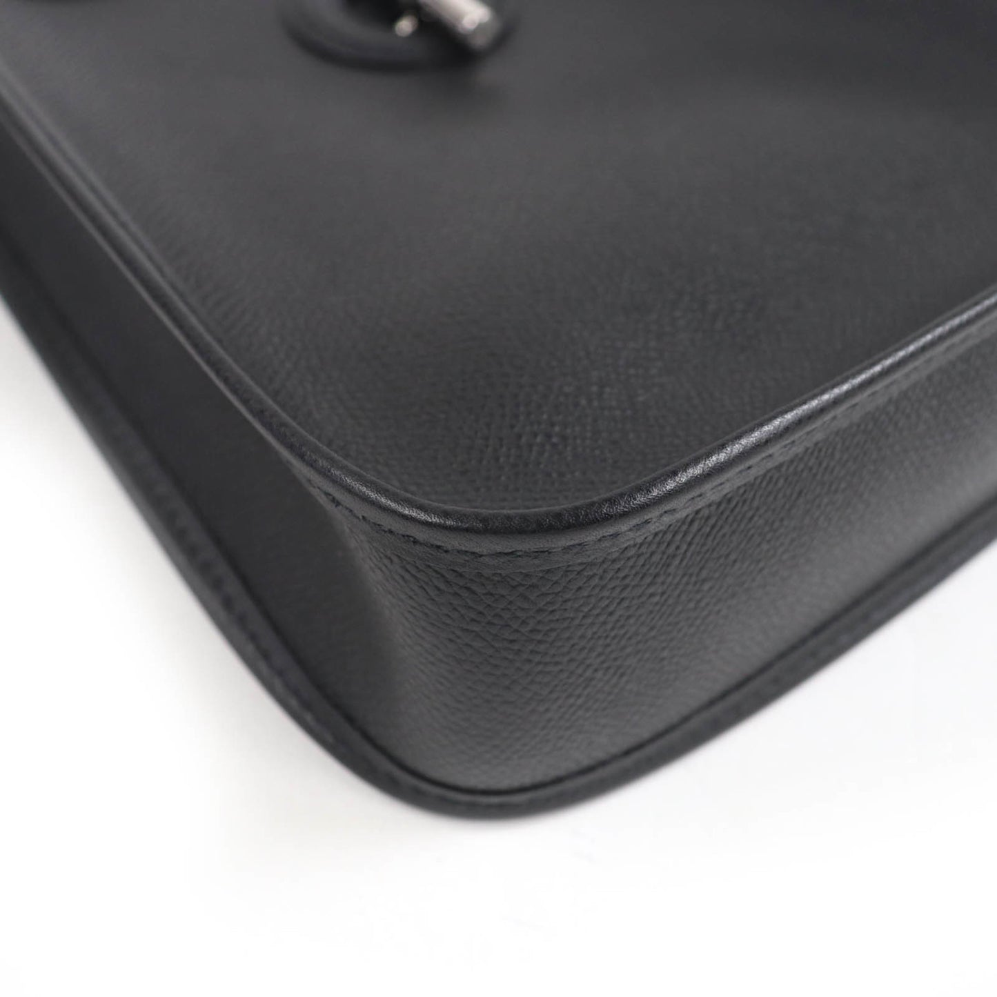 Hermes Vespa Tpm Shoulder Bag In Black With Epsom Leather And Silver Hardware