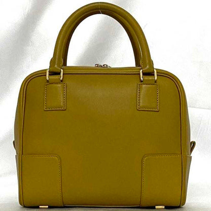 Loewe 2Way Bag Amazona Key 19 F-21325 Yellow Beige A039N10X03 Boston Handbag Leather Anagram