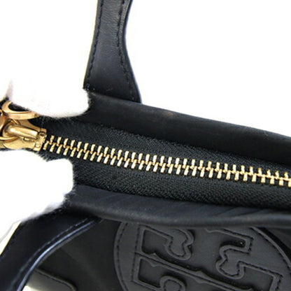 Tory Burch Ella Micro Tote 82444 Black Polyester Leather Small Shoulder Bag Pochette
