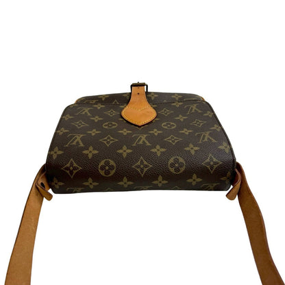 Louis Vuitton Vintage Saint-Cloud Monogram Leather Shoulder Bag/Pochette/Sacoche Brown 36278