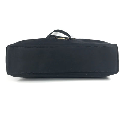 Versace Logo Sunburst Tote Bag With Chain Shoulder In Nylon/Leather