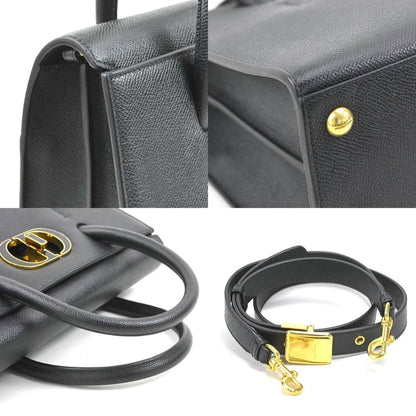Christian Dior Handbag Shoulder Bag 30 Montaigne Saint Honore Small Leather Black
