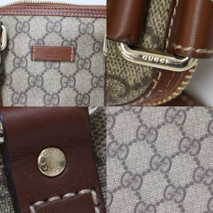 Gucci Gg Supreme Handbag In Brown Leather And Pvc For Women