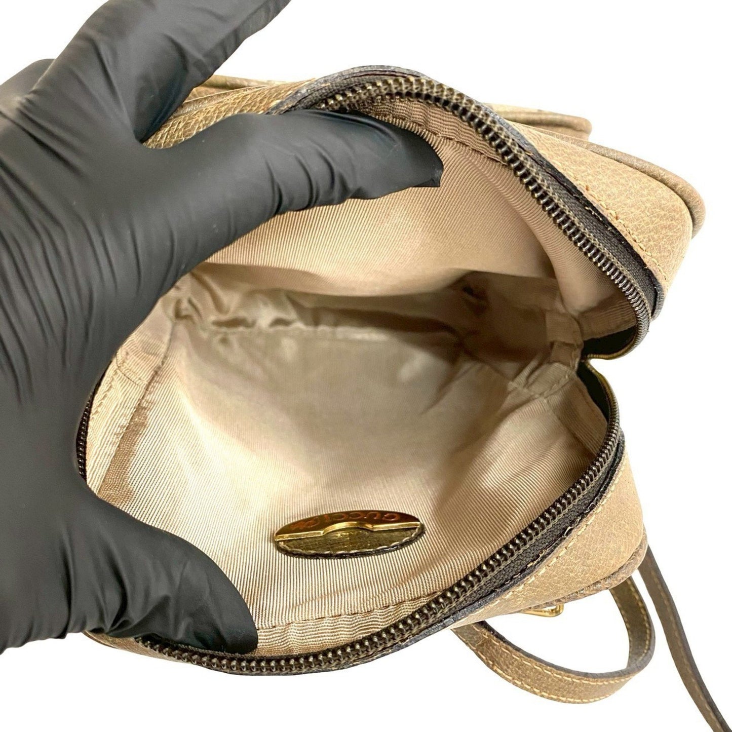 Gucci Old Gucci Vintage Plus Logo Leather Mini Shoulder Bag Pochette Brown 21335