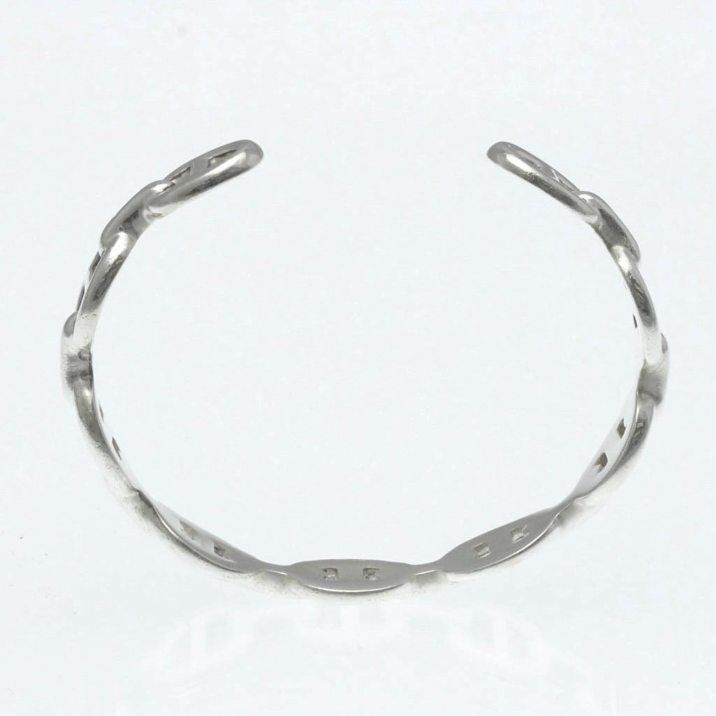Hermes Chaine D'Ancre Silver 925 No Stone Bangle Silver