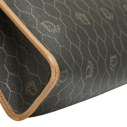 Christian Dior Dior Honeycomb Clutch Bag Black Brown Leather