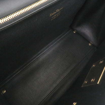 Salvatore Ferragamo Gancini Leather Black Handbag 1248