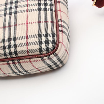Burberry Nova Check Shoulder Bag Canvas Leather