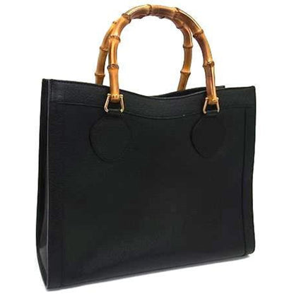 Gucci Bamboo Handbag 002 1186 0260 Black Leather