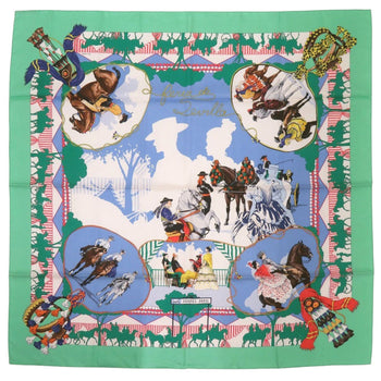 Herms Carr 90 Feria De Sevilla Seville Holidays Silk Green Scarf Muffler 0119 Hermes