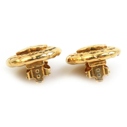 Chanel Coco Mark Metal Gold Earrings