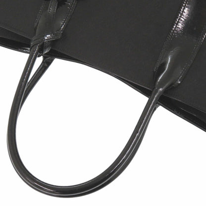 Tiffany Nylon/Patent Leather Black Tote Bag