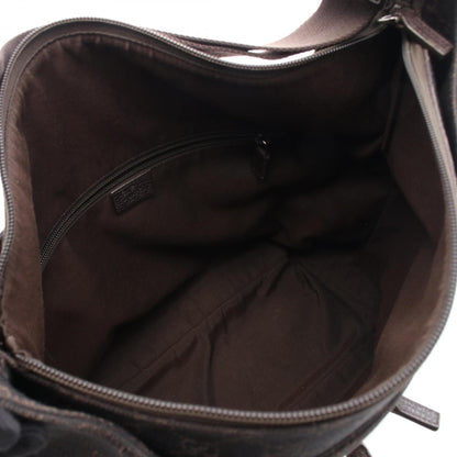 Gucci Gg Pattern Shoulder Bag Canvas Leather