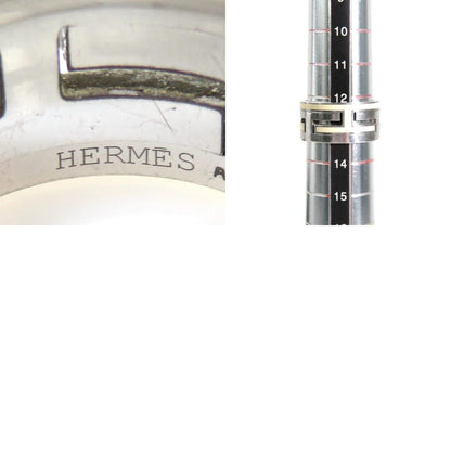Hermes Hermes Ring Move Ash Silver 925 Enamel Off-White