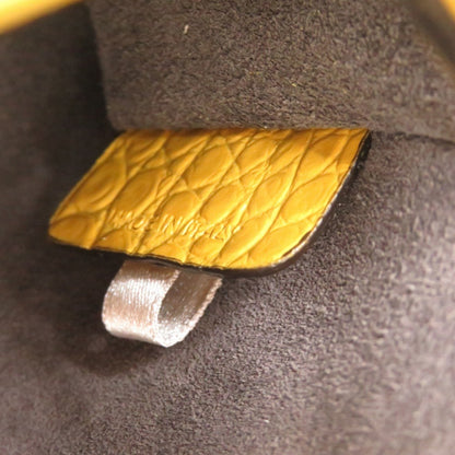 Jimmy Choo 2-Way Varenne Crocodile-Embossed Patent Leather Yellow Handbag 0542 Jimmy Choo