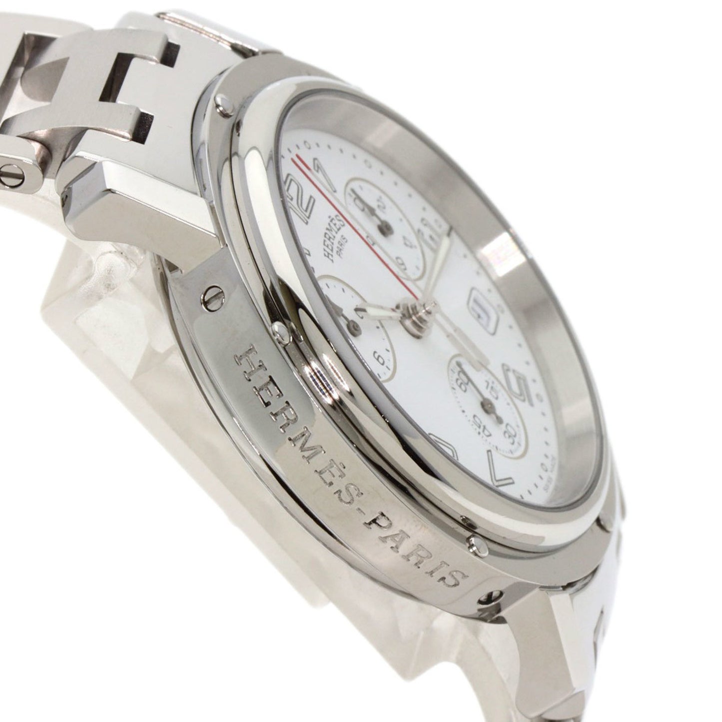 Herms Cl1.910 Clipper Chronograph Watch In Stainless Steel/Ss