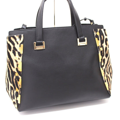Jimmy Choo Leopard Handbag Shoulder Bag Leather Pony