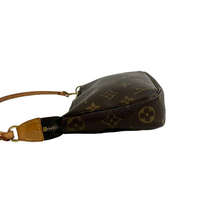 Louis Vuitton Pochette Accessoires Monogram Leather Mini Handbag Pouch Brown 37571