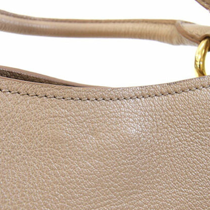 Miu Miu Miu Madras Handbag Rn0886 Dark Beige Leather Shoulder Bag