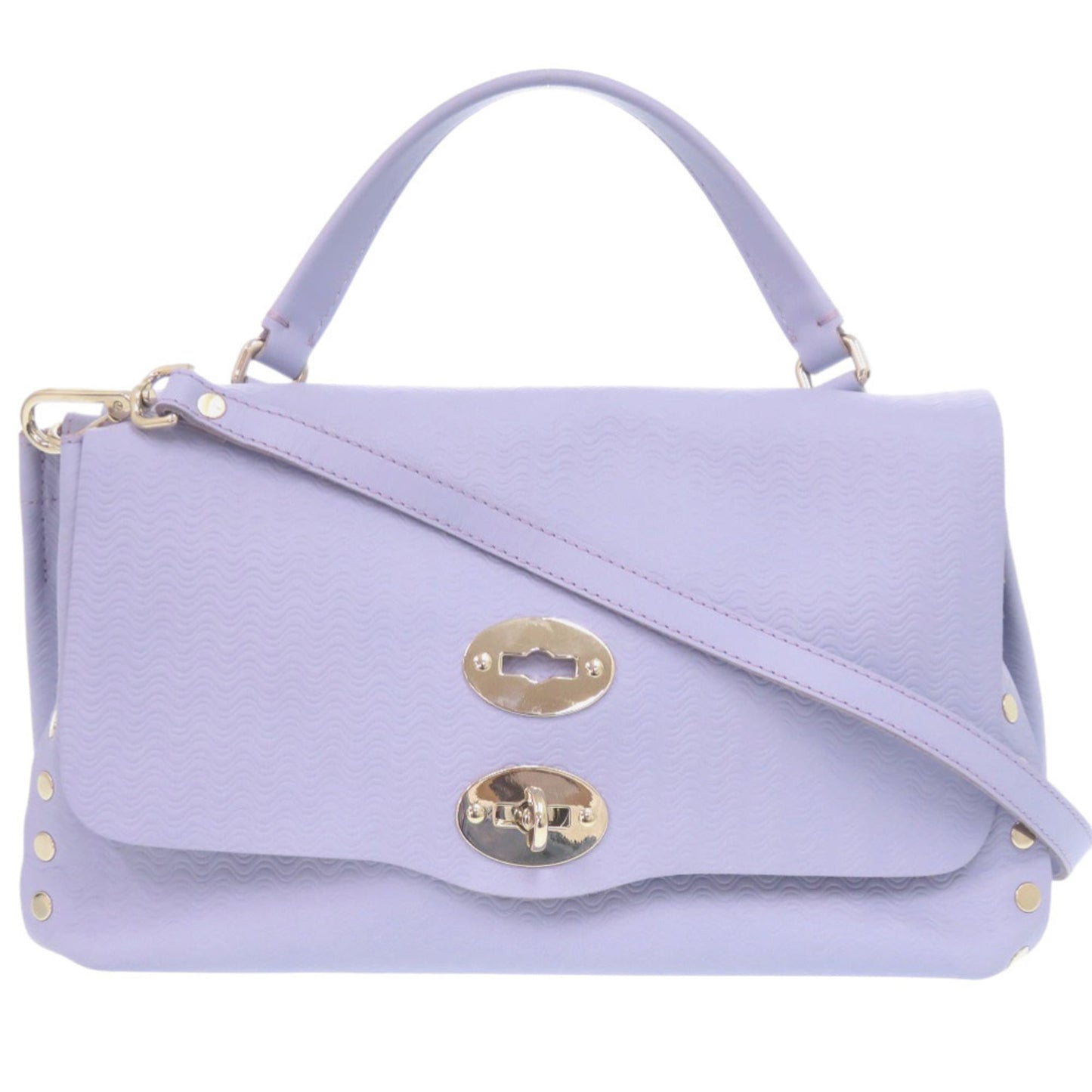 Like New Zanellato Postina L Brandine 2-Way Leather Handbag 30134005 Purple 0617