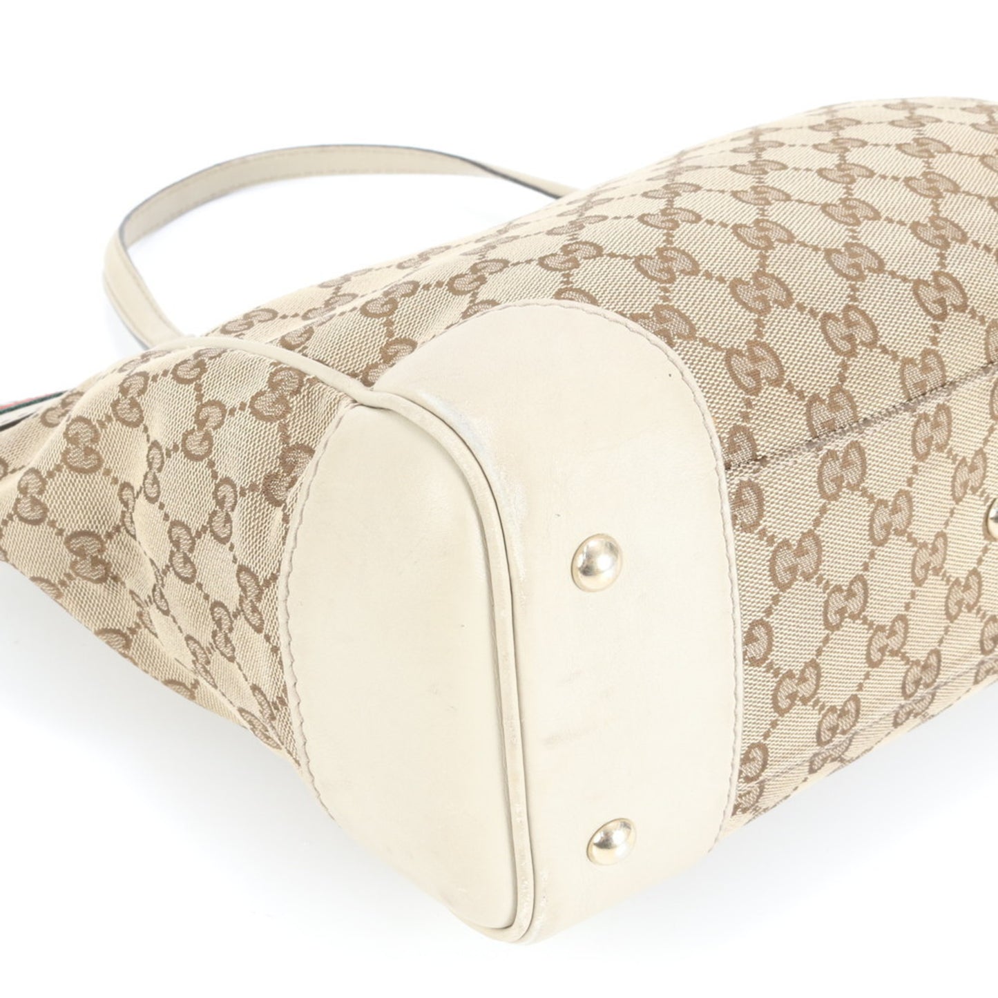 Gucci Gg Canvas Sherry Line Mayfair 257061 Leather Tote Bag