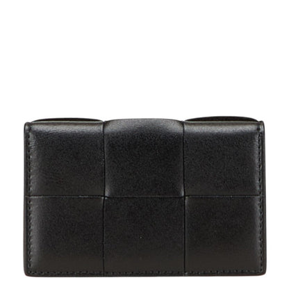 Bottega Veneta Maxi Intrecciato Cassette Business Card Case/Card Case/Pass Case In Black Leather