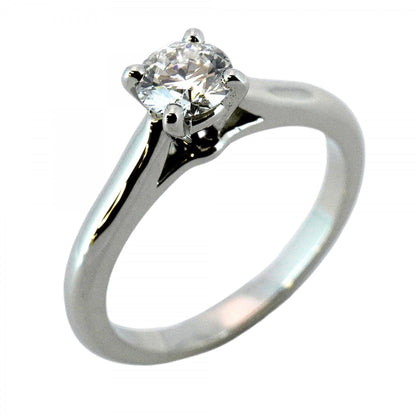 Cartier Solitaire Ring 1Pd Pt950 Platinum Diamond 0.34Ct #46