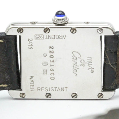 Cartier Must Tank Stainless Steel Leather Quartz