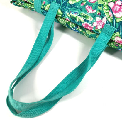 Hermes Vintage Frog Floral Print Tote Bag/Boston Bag/Shoulder Bag