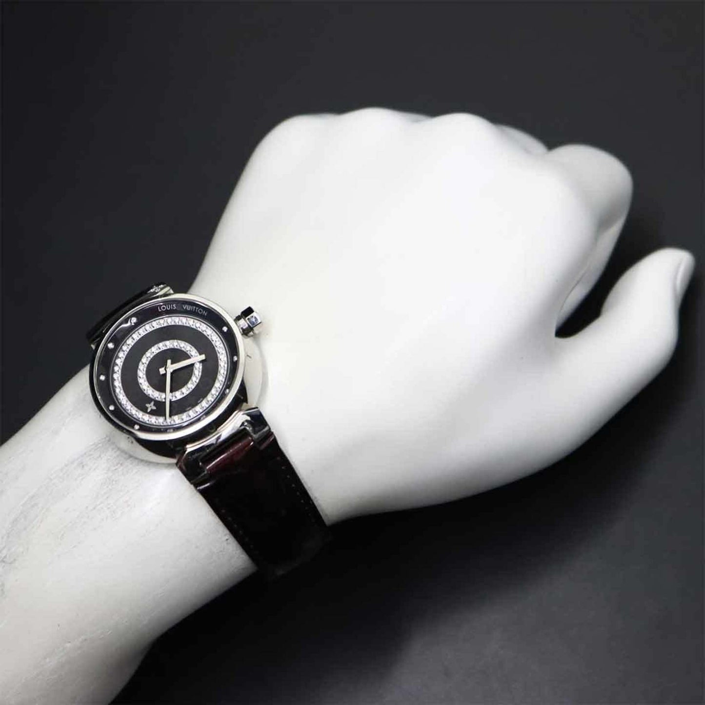 Louis Vuitton Tambour Disc Amaranth Diamond Gm Q111C