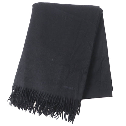 Hermes 100% Cashmere Shawl/Stole/Scarf With Logo Embroidery And Fringe