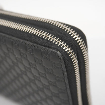 Gucci Micro Guccissima Long Wallet 449246 Leather Black