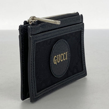 Gucci Jumbo Gg Wallet/Coin Case 625583 Nylon Canvas Leather Black