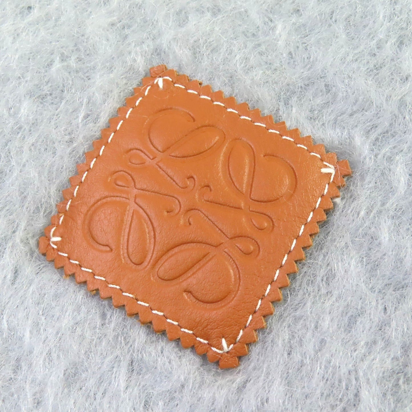 Loewe F655254X01 Mohair Wool Scarf With Anagram Leather Patch And Fringe