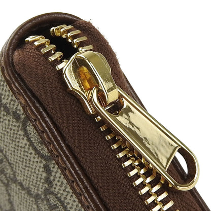 Gucci Long Wallet 673003 Interlocking G Gg Supreme Canvas Beige Brown Round