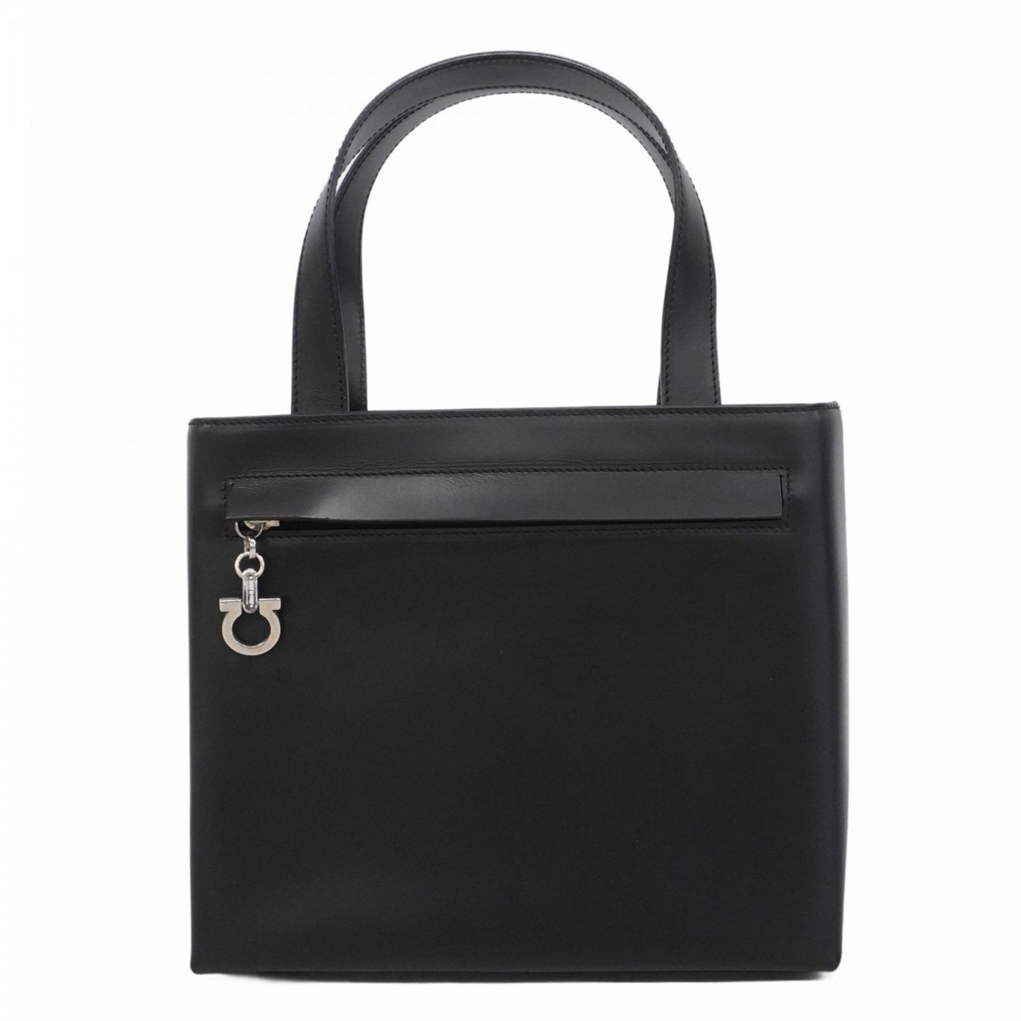 Salvatore Ferragamo Gancini Leather Handbag In Black For Women