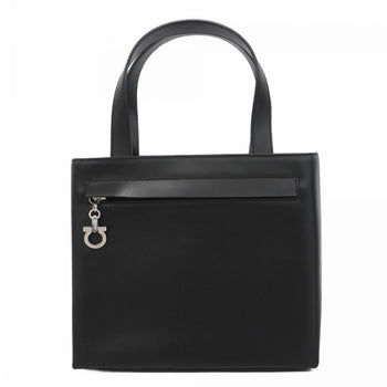 Salvatore Ferragamo Gancini Leather Handbag In Black For Women