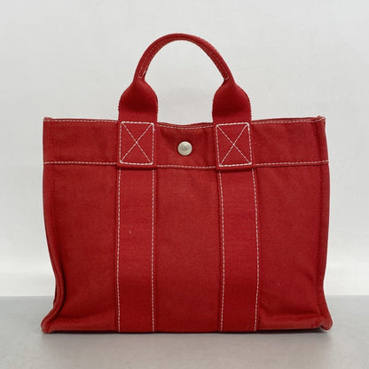 Hermes Herms Deauville Pm Tote Bag In Red Canvas
