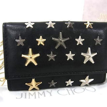 Jimmy Choo Neptune Black Leather Key Case