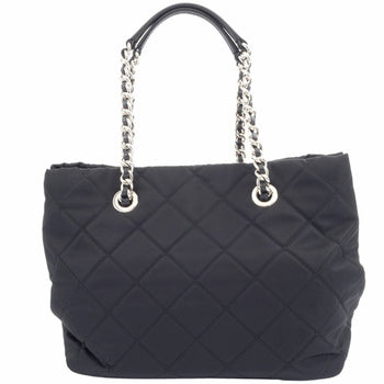 Prada Quilted Chain Tote Bag 1Bg740 Nylon | Leather Black