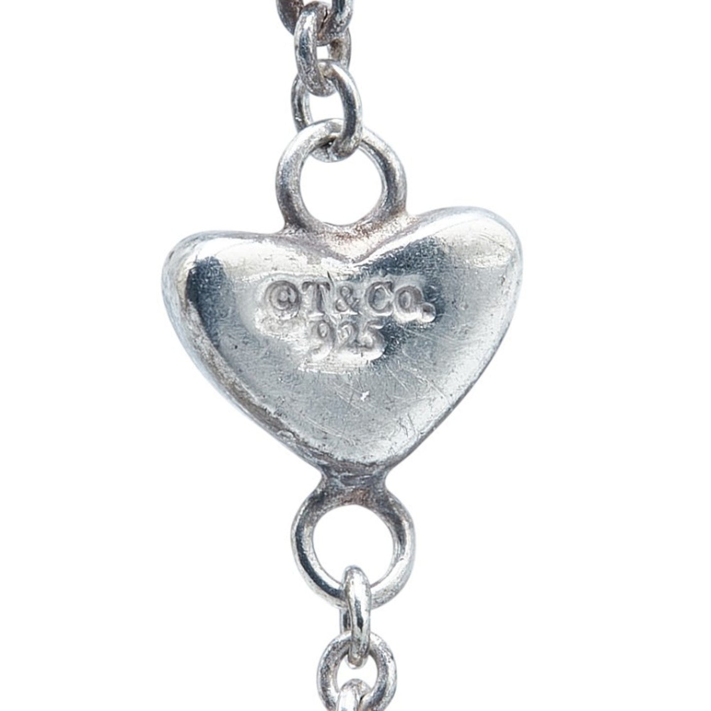 Tiffany Heart Link Lariat Necklace In 925 Sterling Silver