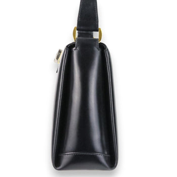 Gucci Vintage Leather Turnlock Handbag In Black