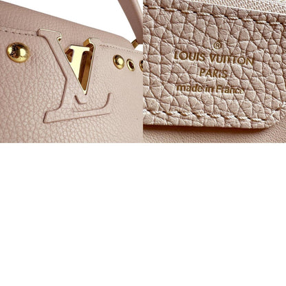 Louis Vuitton Capucines Mm Shoulder Bag/Handbag In Pink Beige Leather