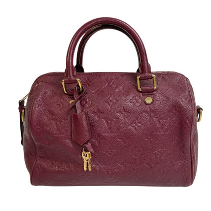 Louis Vuitton M40827 Speedy Bandouliere 25 2-Way Shoulder Bag Monogram Empreinte Handbag Wine Red