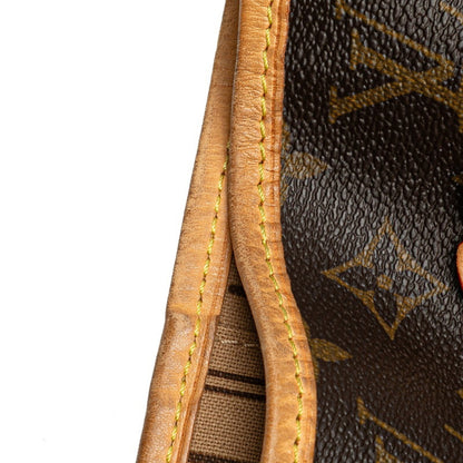 Louis Vuitton Monogram Neverfull Mm Shoulder Bag Tote M40156 Brown Leather